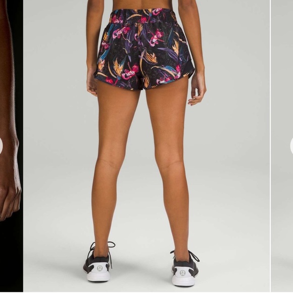 Lululemon Hotty Hot High-Rise Lined Short Veiled Floral Black Multi / Black 20 - Picture 1 of 9